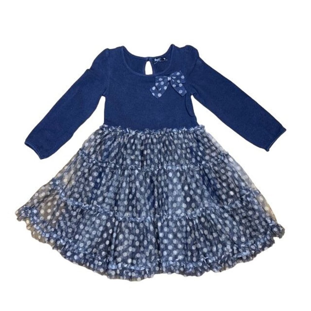 BARDOT JUNIOR Girls Tulle Dress 2 2T Toddler Girl Polka Dots Tulle Black Brown